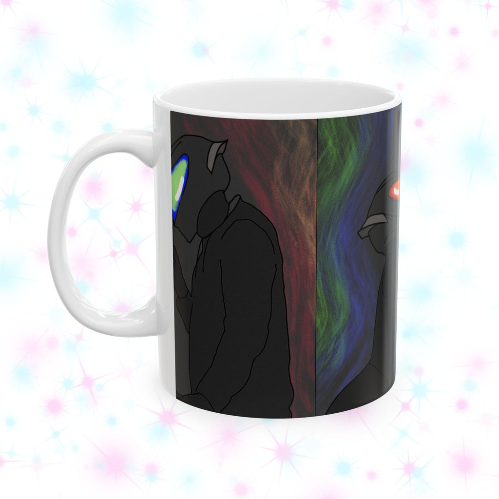 Biker Couple Ceramic Mug — Moto Couple Art (11oz/15oz)