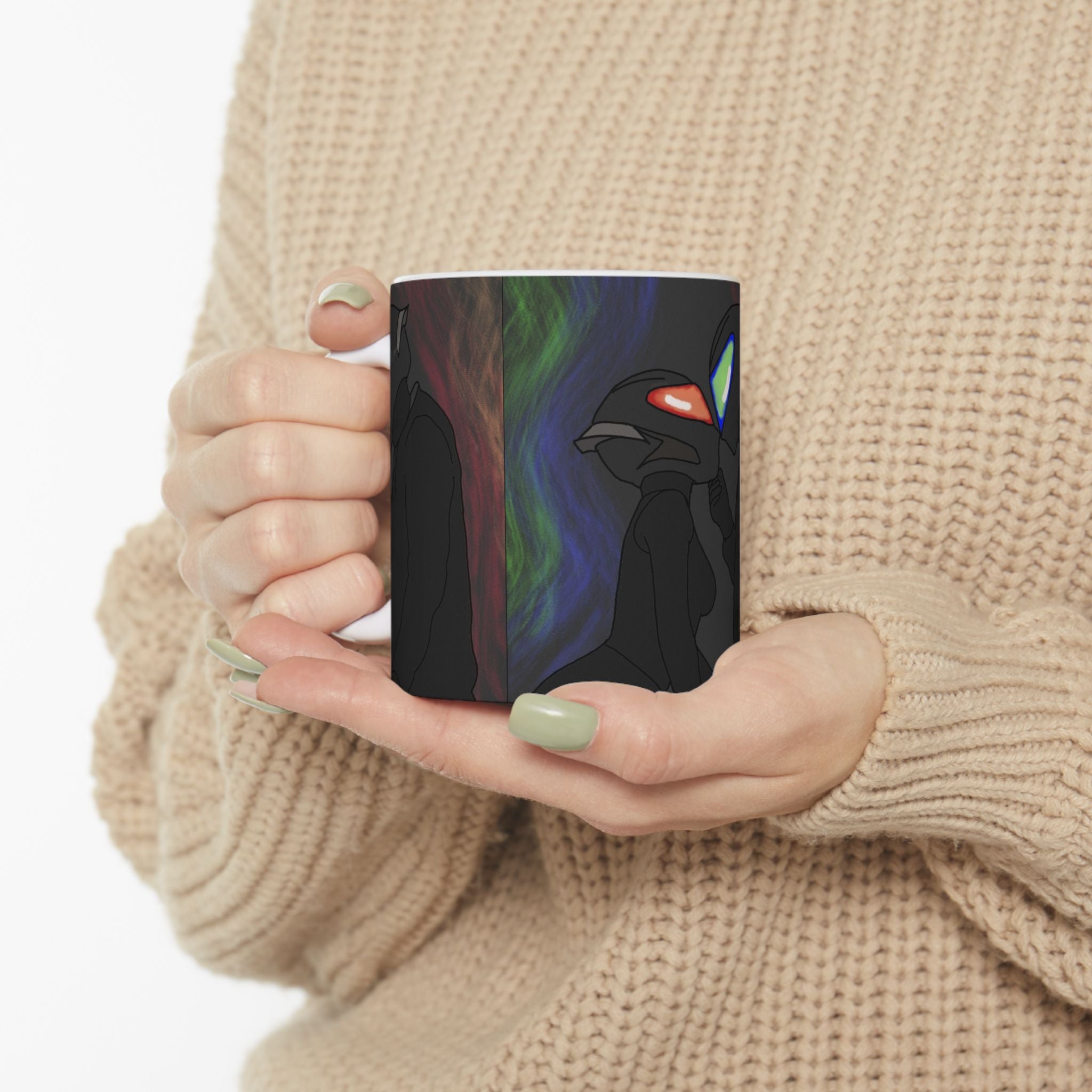 Biker Couple Ceramic Mug — Moto Couple Art (11oz/15oz)