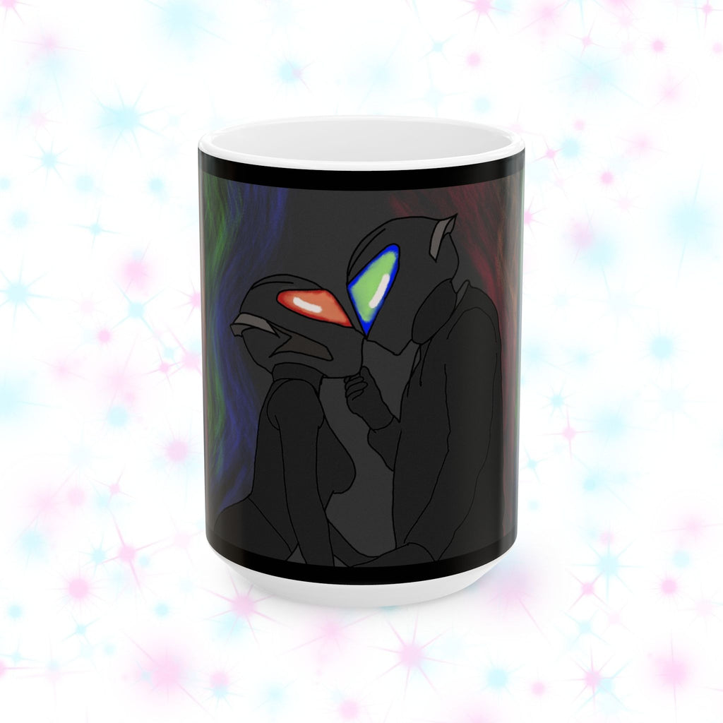 Biker Couple Ceramic Mug — Moto Couple Art (11oz/15oz)