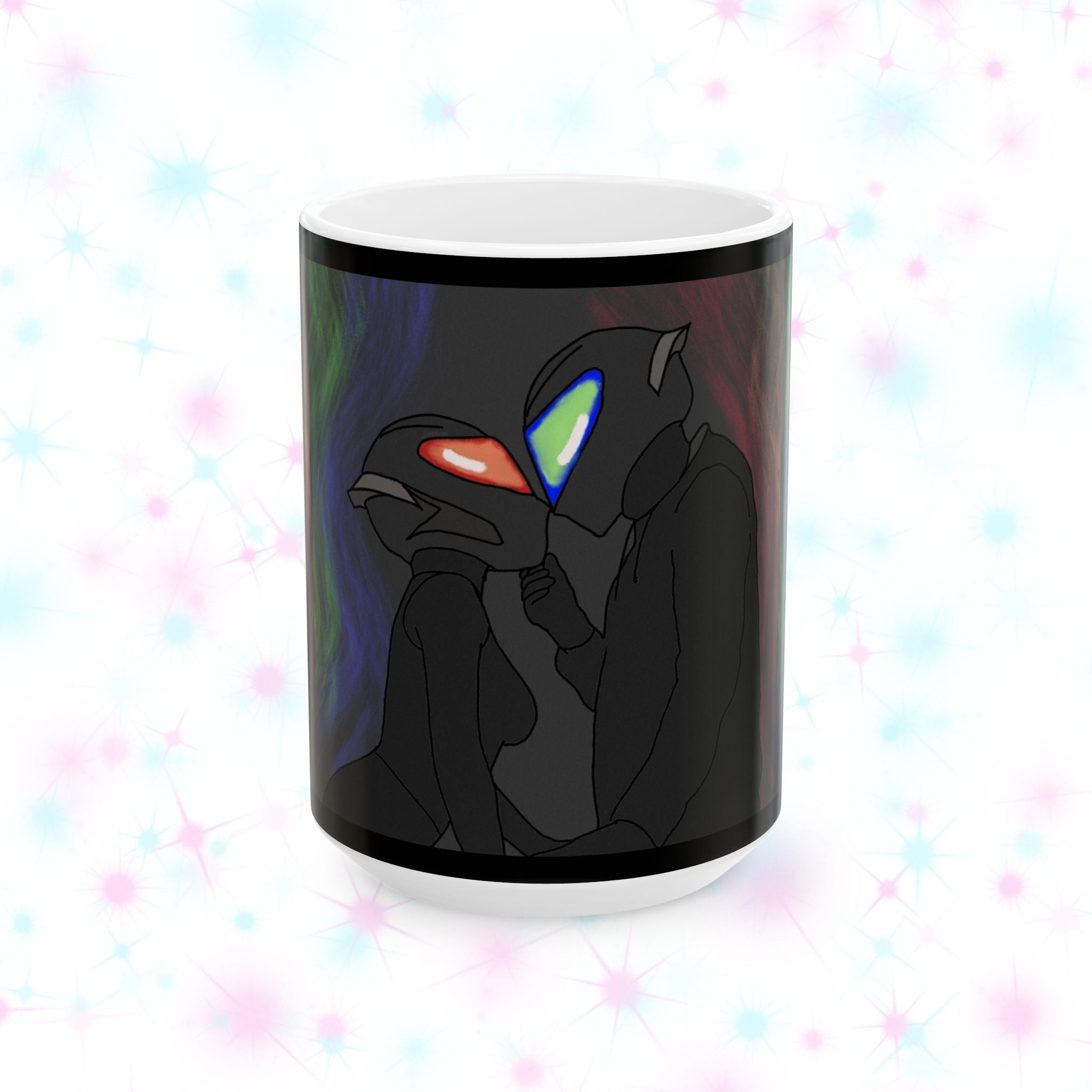 Biker Couple Ceramic Mug — Moto Couple Art (11oz/15oz)