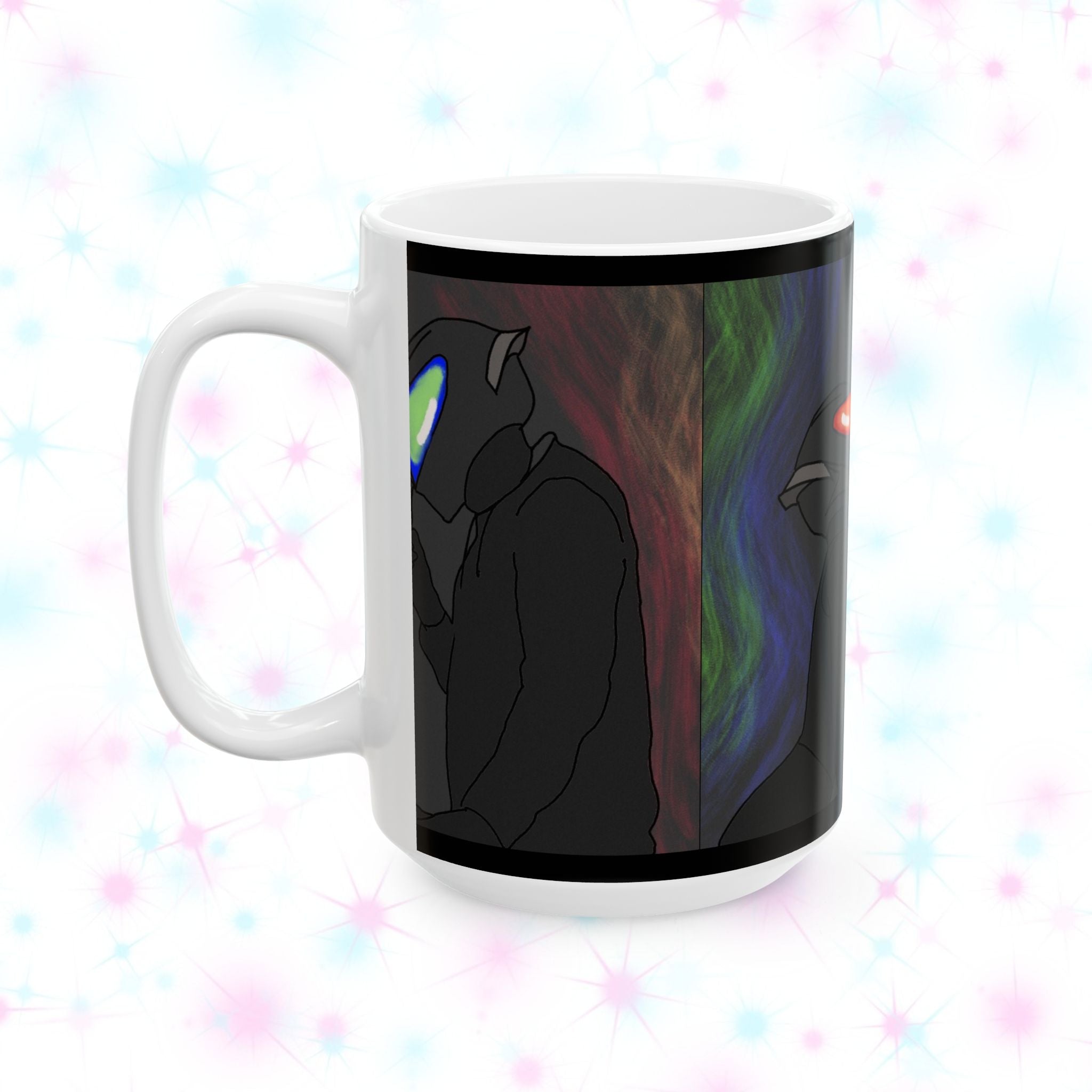 Biker Couple Ceramic Mug — Moto Couple Art (11oz/15oz)