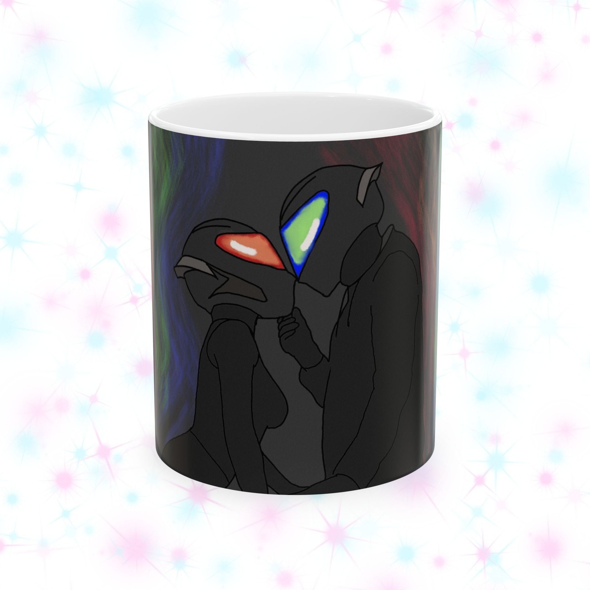 Biker Couple Ceramic Mug — Moto Couple Art (11oz/15oz)